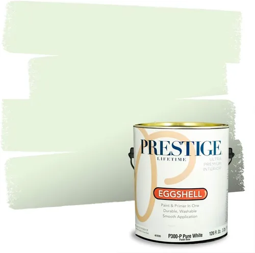 Vista 64 de PRESTIGE Pintura exterior e imprimación en uno, aloe, plano, 1 galón