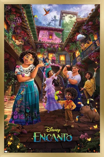 Vista 13 de Trends International Disney Encanto - Póster familiar de una hoja, 22.4 pulgadas de largo x 14.7 pulgadas, versión enmarcada de madera de granero