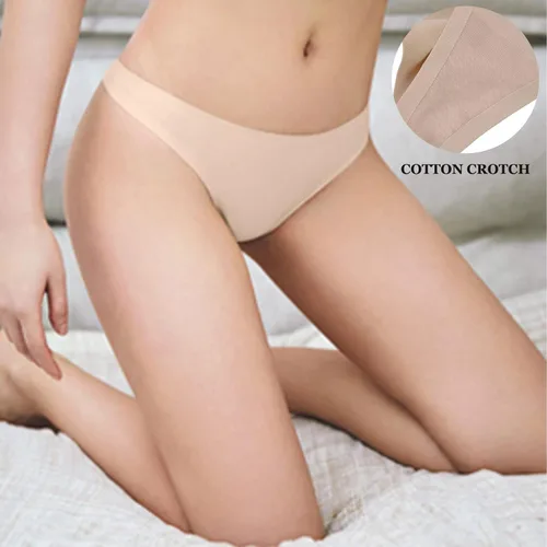 Vista 3 de Bolivelan Womens Mid-Rise Seamless Thongs Comfy Underwear G-Strings Panties