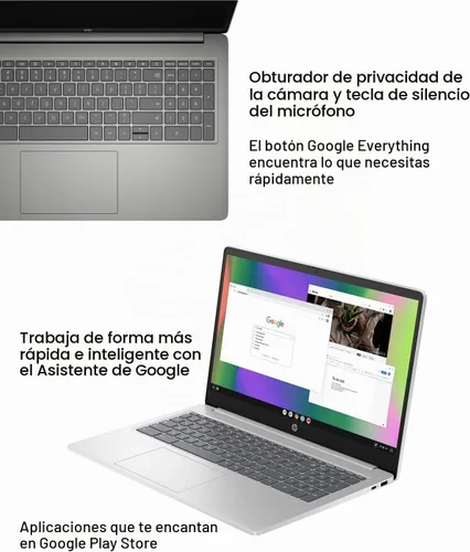 Vista 5 de Laptop HP Chromebook 15 de 15,6", Intel N200, 8 GB de RAM DDR5