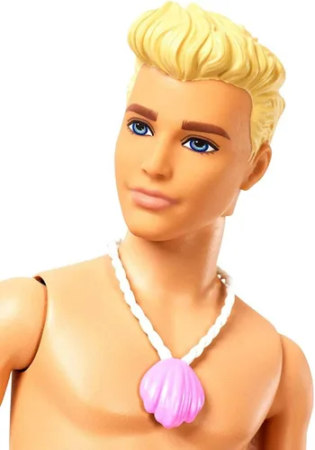 Vista 2 de Barbie Dreamtopia - Muñeca Merman, aproximadamente 12 pulgadas con cola de arcoíris azul y pelo rubio, para niños de 3 a 7 años