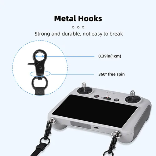 Vista 4 de Correa para el cuello ajustable para DJI RC PRO / RC 2 / RC / RC PLUS Nylon colgante correa cuerda con tornillos y hebillas para DJI Mini 3 Pro