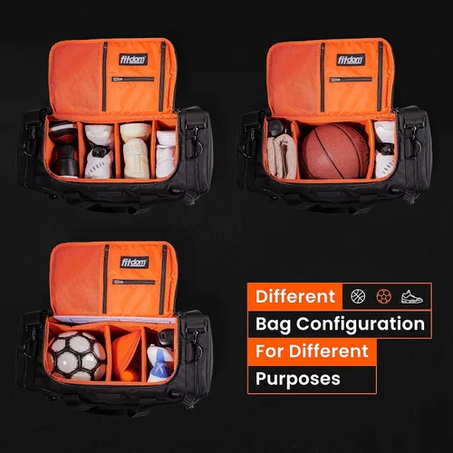 Vista 5 de Fitdom Bolsa de deporte para viajes, regalo de zapatillas de deporte, bolsa de gimnasio para deportes al aire libre, una bolsa de lona