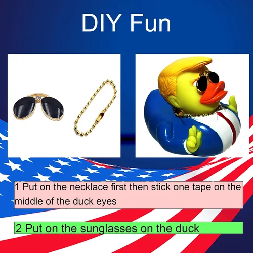 Vista 4 de Jeeps Duck Rubber Duckies Trump Collection Baby Bath Ducking Toy Car Accessories Decoración para niños Patos de resina de goma a granel Decoración