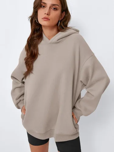 Vista 2 de EFAN Sudaderas de gran tamaño con capucha de forro polar para mujer, trajes de moda de otoño 2026, ropa linda con bolsillos
