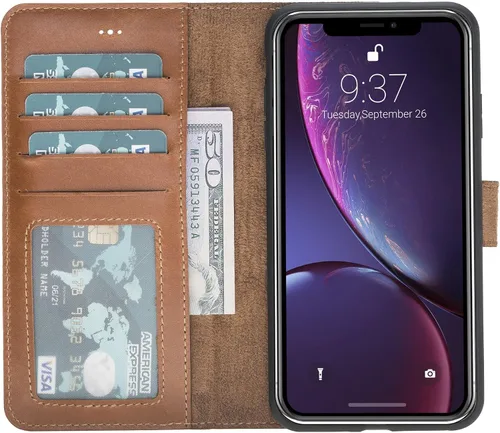 Vista 91 de HARDISTON Compatible con iPhone 7 Plus / 8 Plus Funda Cartera, Hecha a Mano de Cuero Genuino, Funda Magnética Desmontable con Tapa Abatible