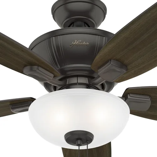 Vista 9 de Hunter Kenbridge Interior con luz LED con control de cadena de tracción, 52 pulgadas, bronce noble con luz LED, montaje estándar, 5 cuchillas