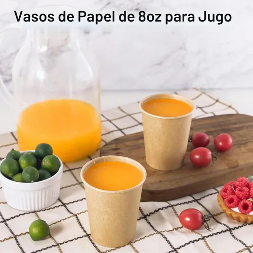 Vista 4 de LITOPAK - Paquete de 300 tazas de café desechables, vasos de papel kraft de 8 onzas 300-KRAFT-8OZ