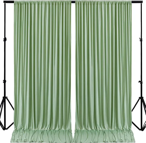 Vista 12 de Paneles de cortinas de fondo negras de 10 pies x 10 pies para fiestas, fiestas de cumpleaños, sin arrugas, cortinas de telón de fondo de tela