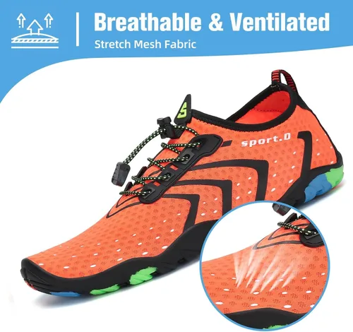Vista 2 de Mishansha - Zapatos de agua para hombres y mujeres, secado rápido, para natación, buceo, surf, deportes acuáticos, piscina, playa, senderismo, yoga.