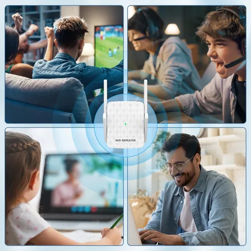 Vista 6 de Amplificador de señal WiFi, repetidor inalámbrico de Internet para cobertura del hogar de hasta 10000 pies cuadrados y 35 dispositivos, amplificador