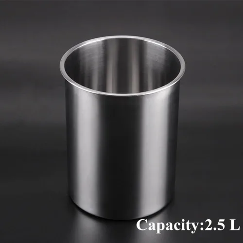 Vista 5 de Enfriador de vino Cubo de acero inoxidable Enfriador de vino Enfriador de botellas de vino Cubo de hielo (2.5L/Plata)