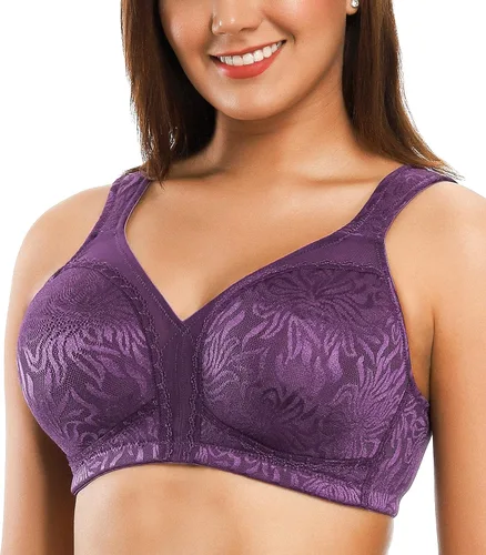 Vista 2 de ZeroBound Brasier minimizador para mujer, correa acolchada cómoda, sin varillas, cobertura completa, busto grande, sin relleno, brasier