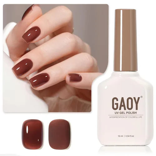Vista 63 de GAOY - Esmalte de uñas de gel marrón, 16ml de esmalte de gel para quitar por remojo, curado con luz UV para arte de uñas, manicura DIY en casa, 2088