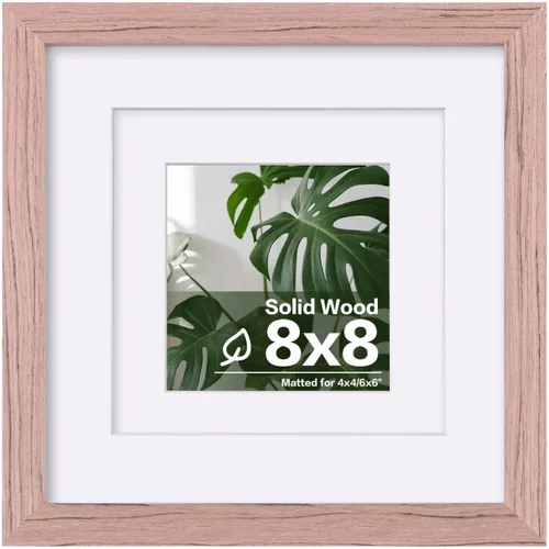 Vista 156 de Egofine - Portarretratos de 4 x 6 pulgadas, de madera maciza con plexiglás, para fotos de 3.5 x 5 con paspartú o de 4 x 6 sin paspartú, para colocar