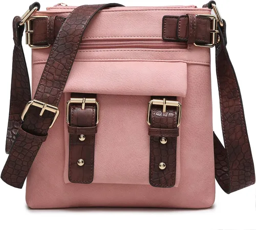 Vista 14 de Dasein Bolsos cruzados ligeros para mujer, de cuero vegano suave, bolso de mensajero, bolso de hombro, bolso de viaje