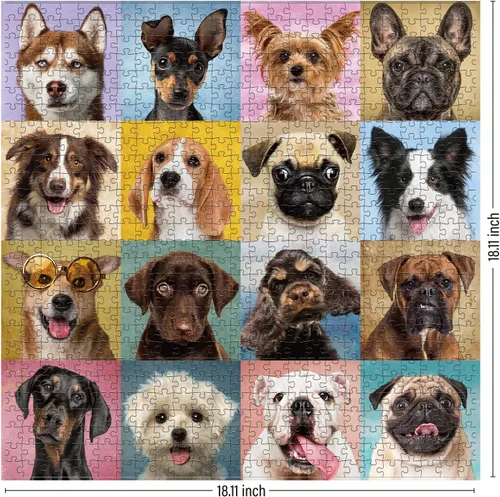 Vista 3 de Antelope - Lindo rompecabezas para perros y cachorros - 500 piezas de alta resolución, acabado mate, borde liso, sin polvo, rompecabezas de animales
