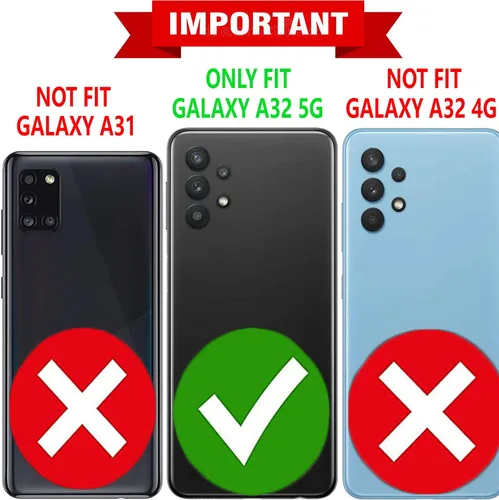 Vista 2 de STARSHOP - Funda para Galaxy A32 5G, funda para Samsung A32 5G, con [protector de pantalla de vidrio templado incluido], funda protectora de doble