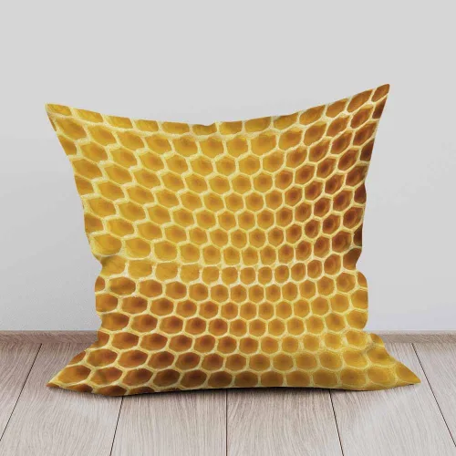 Vista 6 de Fundas de almohada decorativas amarillas de abeja de miel con textura abstracta sin costuras de 18 x 18 pulgadas, fundas de almohada para sofá cama