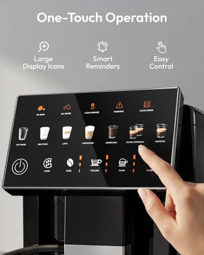 Vista 5 de EUHOMY Máquina automática de café expreso con espumador de leche
