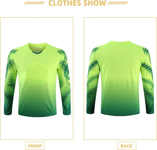 Vista 2 de SCHEKNTS Soccer Goalie Jersey Youth Goalkeeper Shirt for Men with Sponge Padded Long