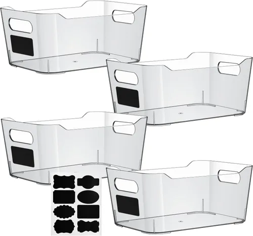Vista 9 de Contenedores de almacenamiento de plástico transparente, perfectos para la organización de la cocina o organización y almacenamiento de despensa