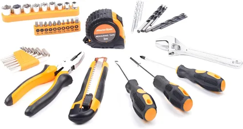 Vista 8 de 47 unids 12 V taladro inalámbrico kit de herramientas de mano para el hogar w/2