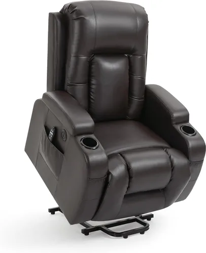 Vista 9 de Silla reclinable eléctrica con elevación Trustyue con calor y masaje, sillas elevadoras para asistencia al estar de pie, silla pequeña con elevación