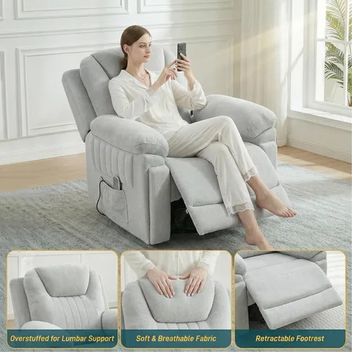 Vista 8 de Silla reclinable mecedora eléctrica automática con 3 velocidades