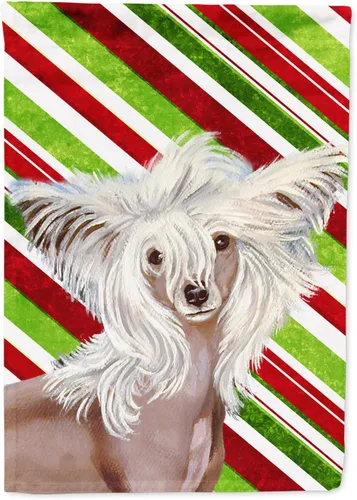 Vista 297 de Caroline's Treasures SC9334GF - Bandera decorativa para jardín, diseño de bastón de caramelo inglés, diseño de bulldog inglés, tamaño jardín