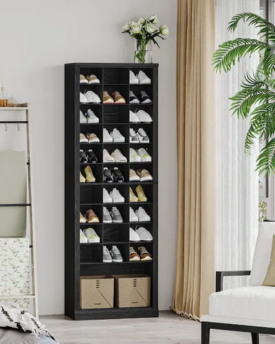 Vista 7 de Hzuaneri Armario de Almacenamiento de Zapatos de 11 Niveles, Armario Alto de Zapatos con Cubículo, Organizador de Zapatos de Madera Independiente