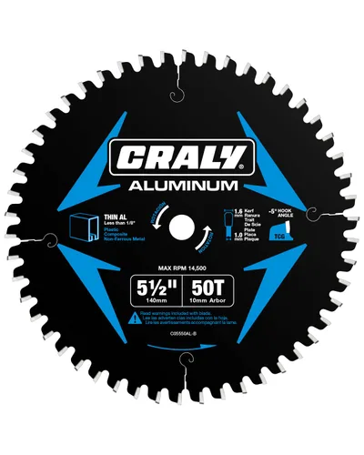 Vista 9 de CRALY Hoja de sierra circular de 4-1/2 pulgadas con 42 dientes para cortar aluminio y metal no ferroso, eje de 3/8 mm, con punta de carburo, corte