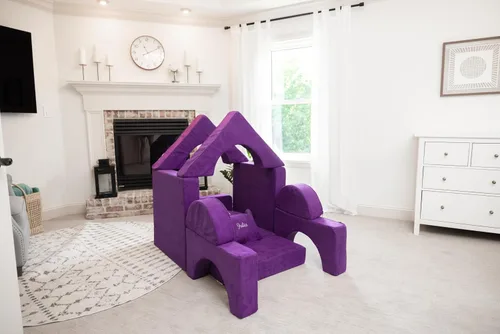 Vista 7 de FOAMOH Castle Sofa Sand - Sofá personalizable de 14 piezas para juegos imaginativos y fácil almacenamiento con almohada personalizable