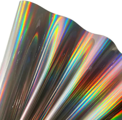Vista 20 de 11.8"x53" Tela de cuero sintético holográfica, vinilo reflectante de espejo para lazos para el cabello, bolsas, manualidades de costura (Negro)
