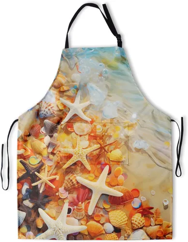 Vista 8 de Giwawa Delantal de artista con bolsillos, delantal con babero artístico, delantales abstractos para mujeres y hombres, delantales de acuarela