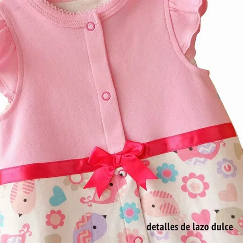 Vista 5 de Mameluco de algodón para bebé, ropa de verano para bebés de 0 a 12 meses, paquete de 3 Rosa