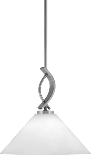 Vista 88 de Toltec Lighting Cavella Stem Colgado Mini colgante, acabado grafito, vidrio de muselina blanca de 4 pulgadas