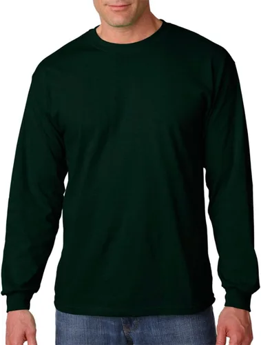 Vista 8 de Gildan - Camiseta de algodón y de manga larga para hombre, modelo G2400 (1) verde irlandés + (1) negro