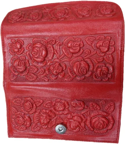 Vista 3 de Sharpshooter - Cartera de piel con diseño de rosas florecientes occidentales