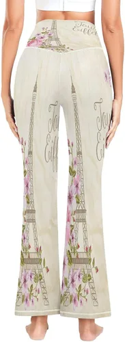 Vista 3 de Zathe Eiffel Tower Simbol Spring Blooming Flowers Leg Yoga Pants Lightweight Womens Flare Leggings for Excercise Gym S