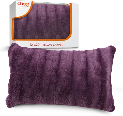 Vista 21 de Cheer Collection Funda de Almohada Decorativa de Piel Sintética 18x18 pulgadas– Funda de Almohada de Acento Decorativa Suave para Sofá o Cama, Funda