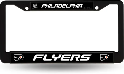 Vista 13 de Rico Industries NHL Hockey Anaheim Ducks - Marco cromado negro con insertos de plástico, 12 x 6 pulgadas, accesorio para automóvil o camión