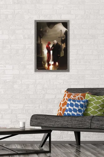 Vista 2 de Trends International Marvel Comics - Póster de pared de Kingpin - Daredevil in Cemetery, 14.72 x 22.37 pulgadas, versión enmarcada de madera