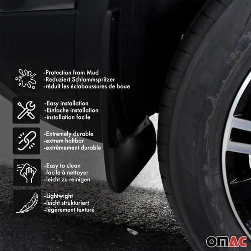 Vista 3 de OMAC Guardabarros Splash Barro Flaps para Chevrolet Captiva Sport 2008-2015 Negro 4