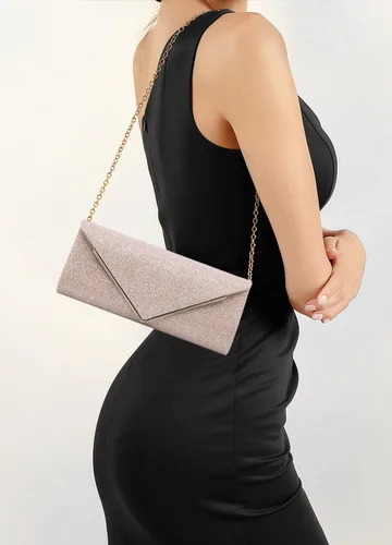 Vista 2 de Naimo Aleta deslumbrante bolso de embrague bolso de noche con cadena desmontable