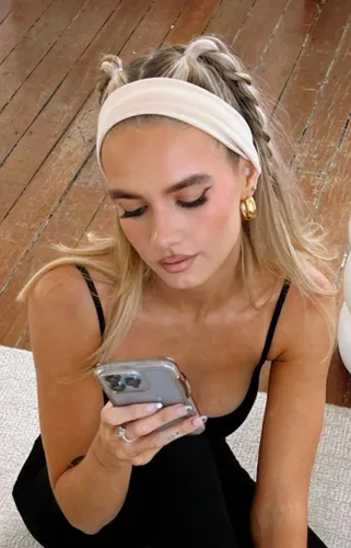 Vista 6 de Diademas elásticas antideslizantes de tela suave para mujer, paquete de 16 unidades, para yoga, correr, accesorios deportivos para el cabello