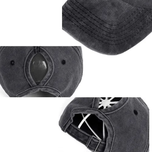 Vista 6 de GEGEEN DOMOG Sombreros de cola de caballo para mujer, gorras de béisbol para mujer, sombrero de camionero, sombreros de moño alto con agujero grande
