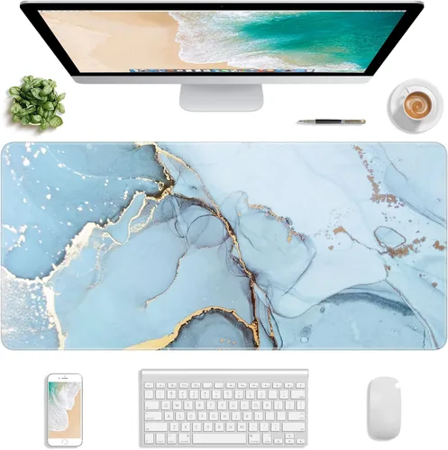 Vista 14 de Alfombrilla de mouse extendida para juegos, XXL grande de 30 x 14 pulgadas, alfombrilla de mouse para teclado de computadora grande, almohadilla