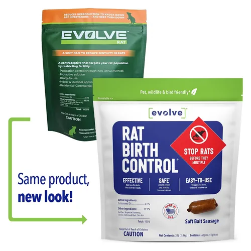Vista 2 de Evolve Salchichas de cebo blando para control de nacimiento de ratas – 3 libras Control de población de ratas científicamente probado No es un