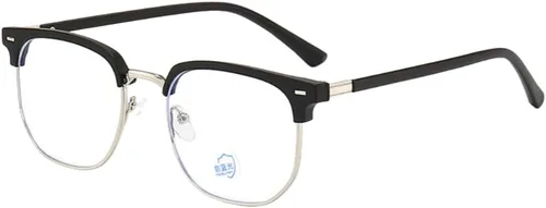 Vista 13 de Shiratori Nuevas gafas de moda vintage de medio marco semi sin montura con lentes transparentes